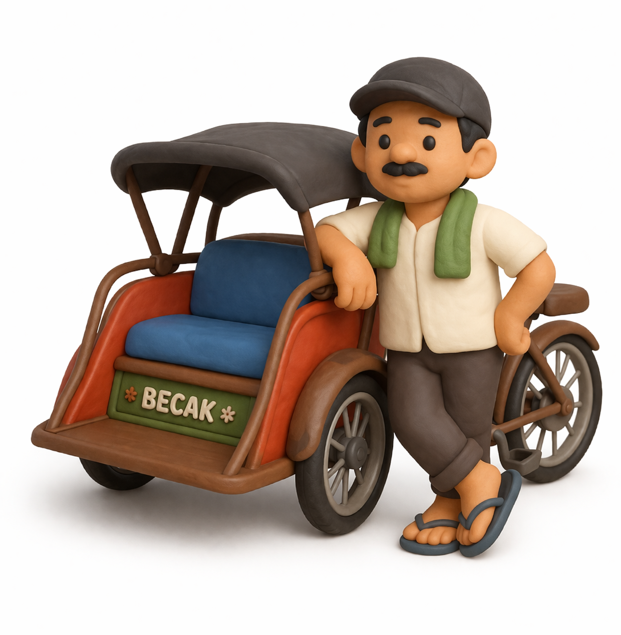 Becak dengan abangnya